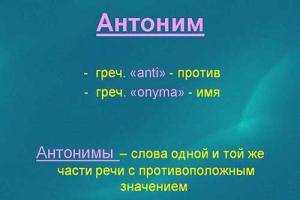 Словарь антонимов для начальных классов (1,2,3,4)